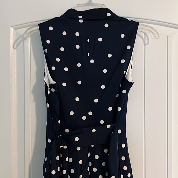Classic Navy blue dress with white polka dots BNWT - Picture 7 of 8